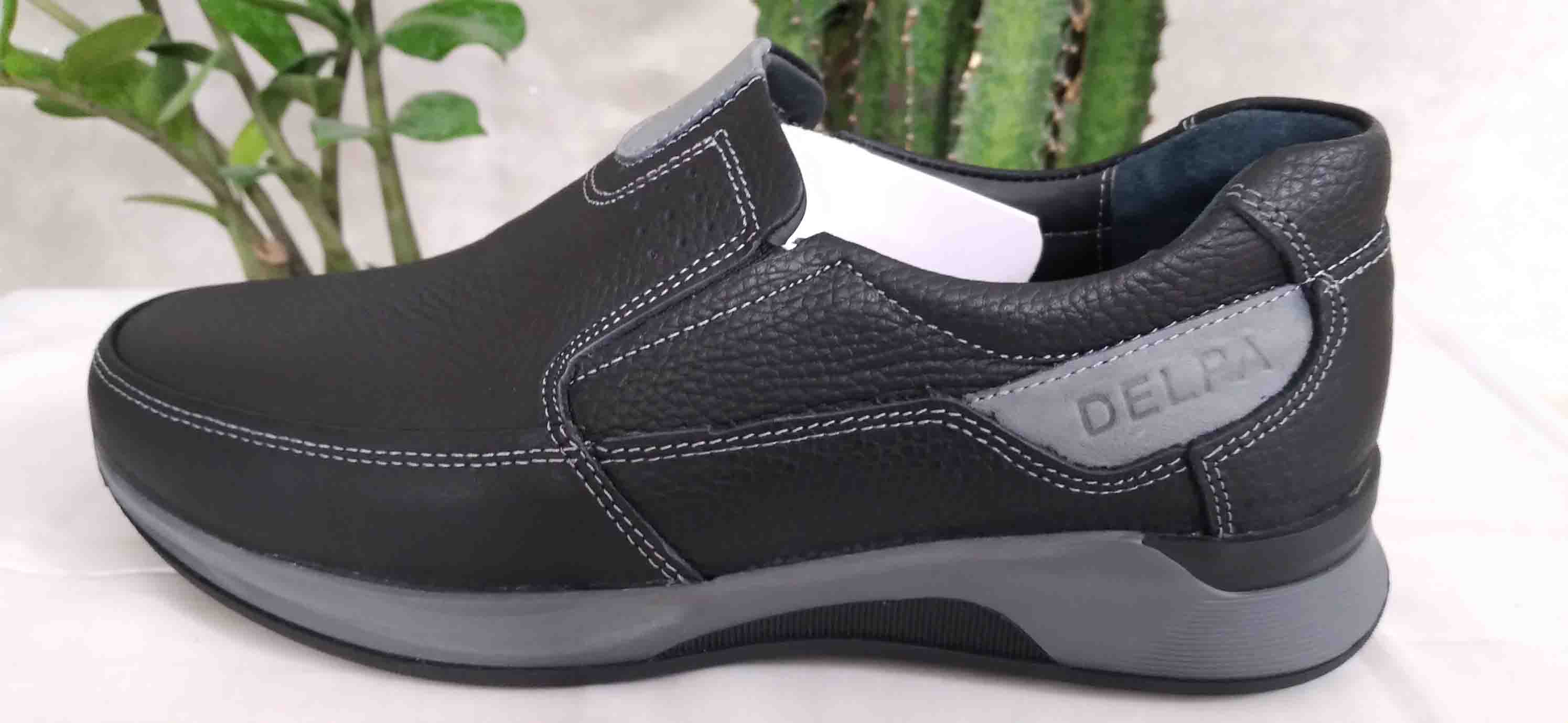 کفش چرمی مردانه بدون بند دلپا کد287