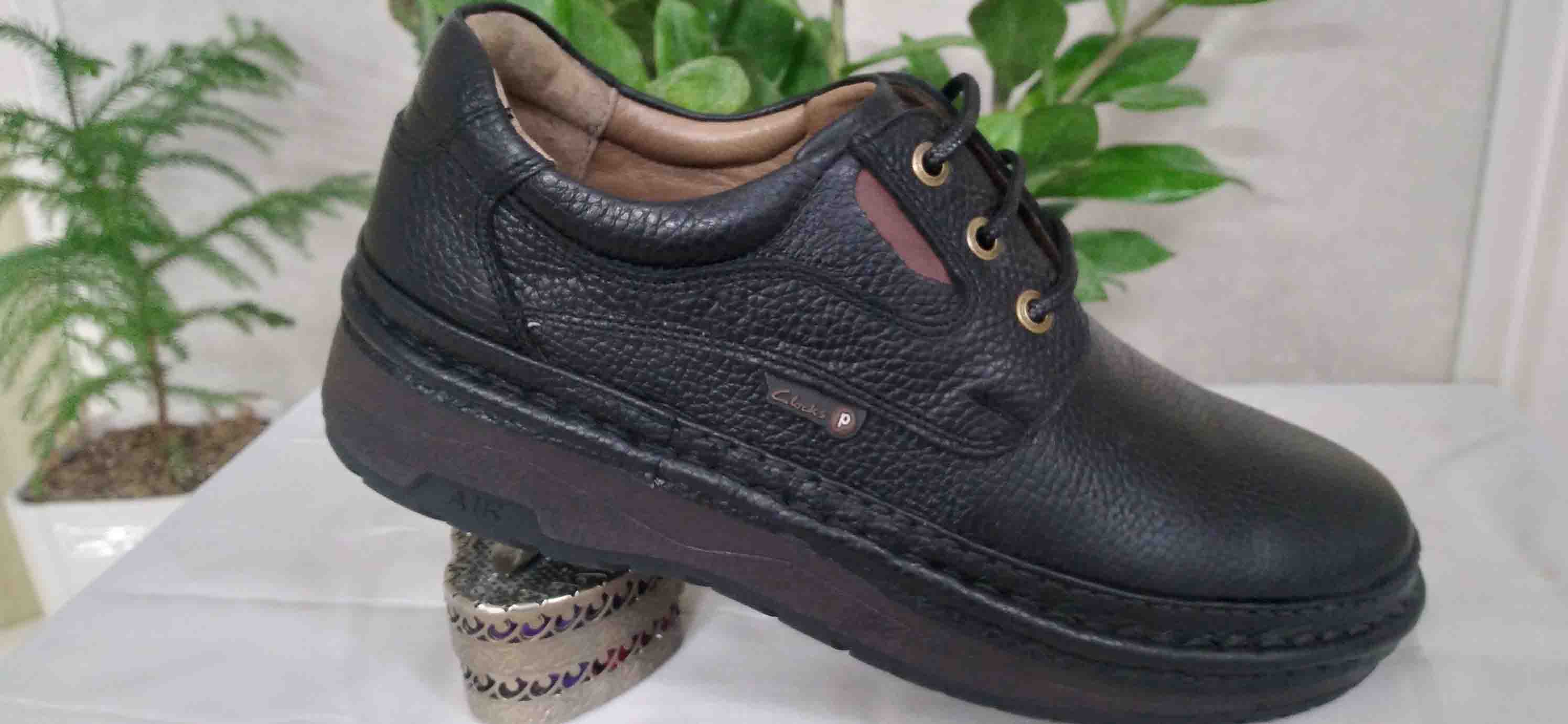 کلارک مردانه تمام چرم مشکی رئال پاتریک بند دار  کد 275