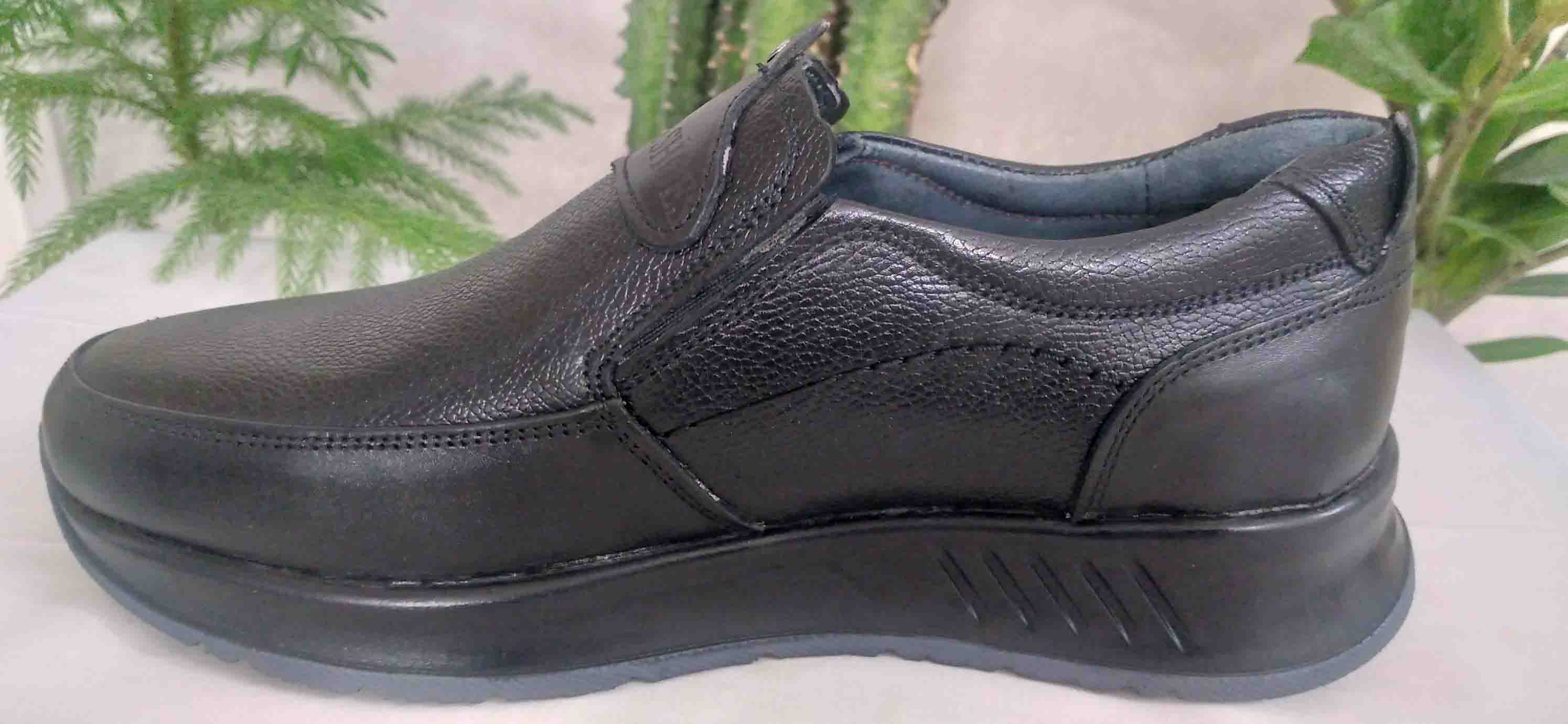 کفش اسپرت تمام چرم بدون بند مشکی پادینا کد 272