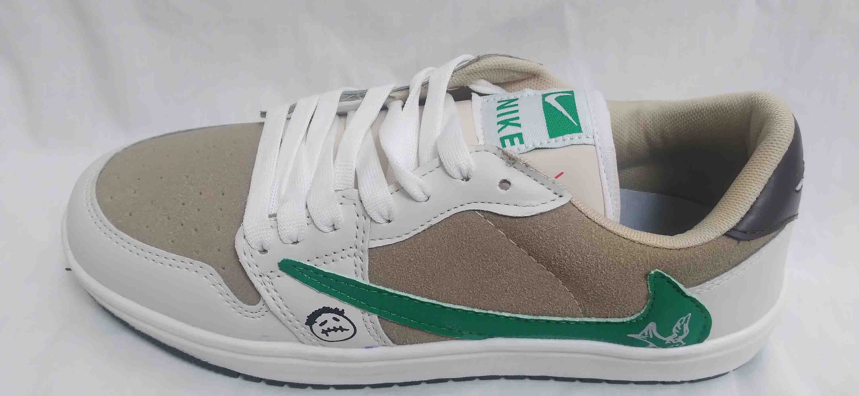 کتونی نایک جردن تراویس سفید قهو ه ای کد 143